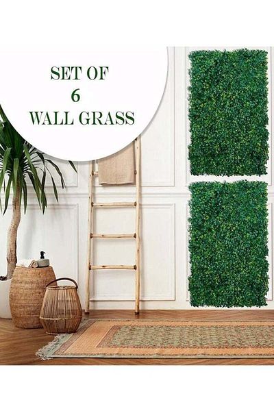 DRAMA HOME 60*40cm Artificial Grass Wall Set of 6 Pieces for Decorating Gardens, Homes and Swimming Pools