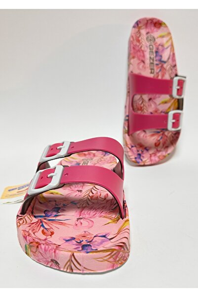 GEZER Non-Slip Anatomic Sole Powder Double Band Without Buckle Women's Home Street Guest and Wet Floor Slippers