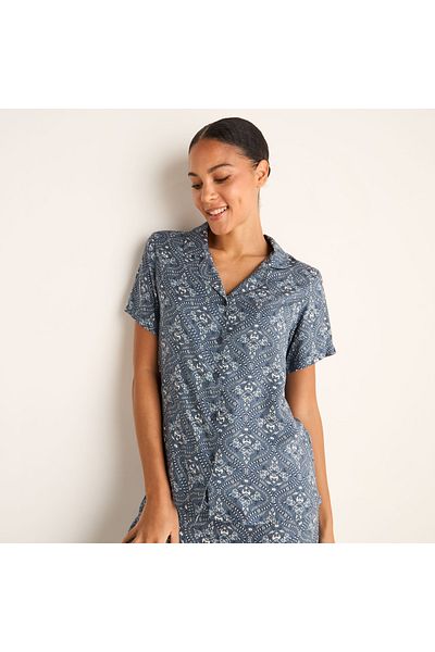 FAV Floral Print Short Sleeves Shirt and Pyjama Set