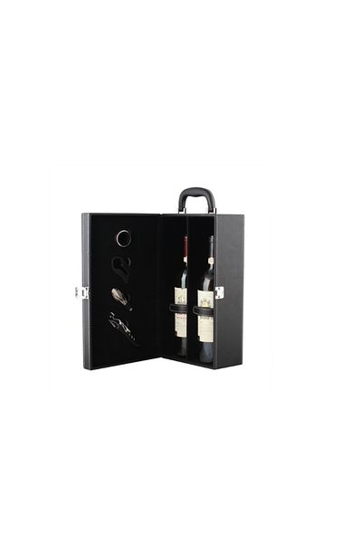 OEM Deluxe Wine Box Set, for 2 bottles, with wine accessories included, made of eco-leather