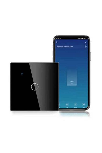 CLASSLIGHTS Întrerupător tactil inteligent negru, Wifi, 10a, control vocal, Smart Life / Tuya, LED