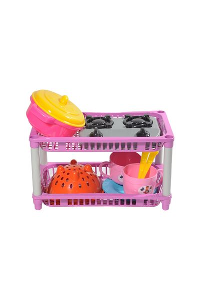 BubbyPlay Two-Tier Kitchen Set - Fun and Realistic Toy