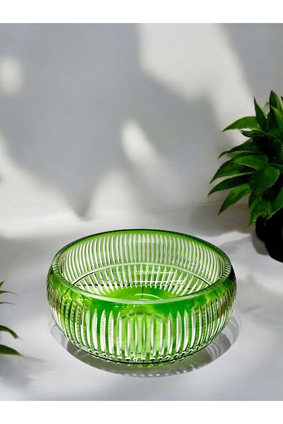 Paşabahçe Footless Handcrafted Cutting Decor Salad/Spirit Bowl