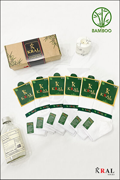 KRAL SOCKS Men's Socks 6 Pairs Seamless Summer Bamboo Short Booties Set (Gift Boxed)