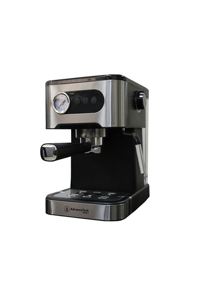 AdvanceTech America 1350W Espresso Coffee Maker with 20-Bar Pressure Pump, 1.5L Water Tank & Frother – Stainless Steel