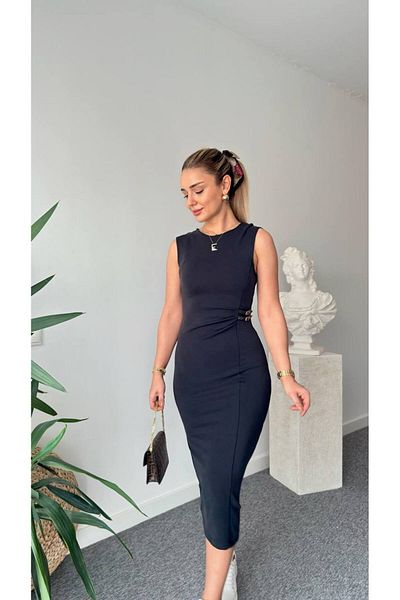 DİMA Rochie lungă cu cataramă cu bretele
