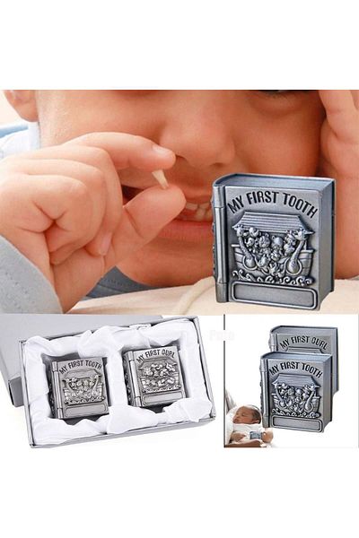 PUFO Set de 2 cutii cu antimoniu Pufo Little Child pentru primul fir și primul dinte, 4 cm