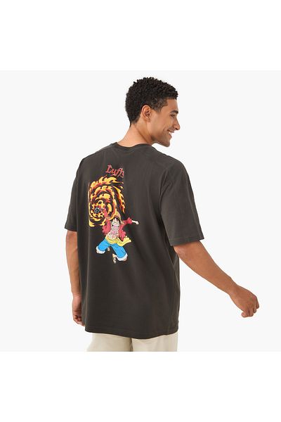 SP Characters One Piece Print T-shirt with Crew Neck and Short Sleeves