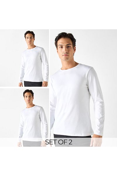 FAV Slim Fit T-shirt with Crew Neck and Long Sleeves