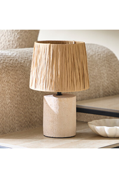 Home Box Emzie Ceramic Table Lamp with Paper Shade 28.5 cm