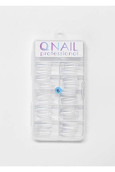 QNAİL PROFESSİONAL No: 6 100 lü Tek Numaralı Tips Yarımay Şeffaf Rengi