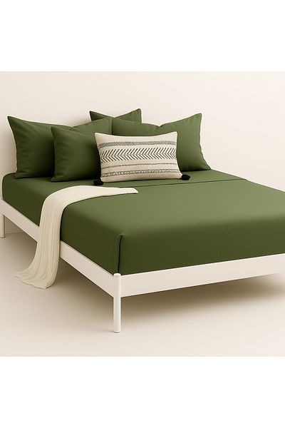 Prime Sleeks 100% Cotton Double Fitted Sheet Set – 160X200 cm Sheet - 2 Pillowcases