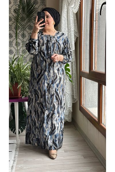 TDYtrendy Giyim Γυναικείο Καλοκαιρινό Χιρικό Φόρεμα Mother Long Plus Size