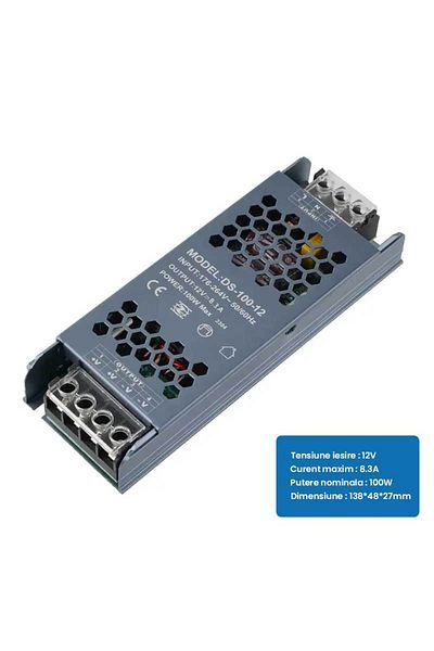 CLASSLIGHTS Sursă de alimentare premium, 12V, 5A, putere 100W, ElectroAZ