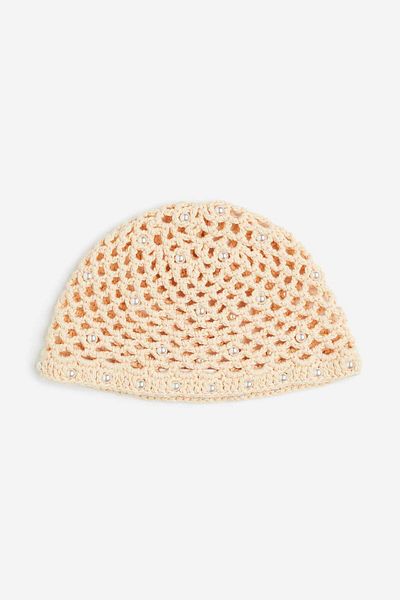 H&M Crocheted beaded hat