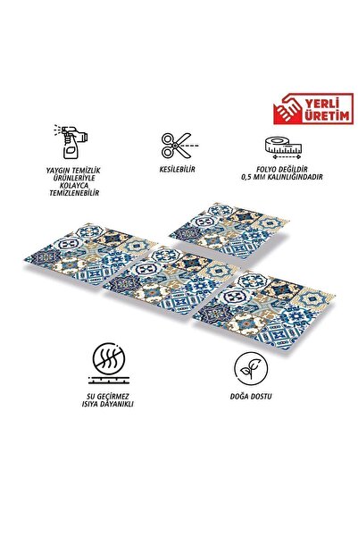 TİNK Kendinden Yapışkanlı Etnik Karo Desenli Pvc Karo 30x30 Cm (33 Adet) 3m2