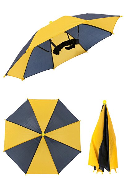 Marlux Kafaya Takılan Şapka Şemsiye Gölgelik Plaj Yazlık Kafa Şemsiyesi Sarı ...