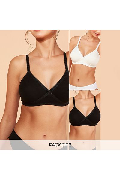 FAV Set of 2 - Bra with Adjustable Straps and Hook and Eye Closure