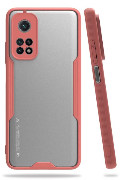 New Face حافظة هاتف Xiaomi Mi 10T Pro من السيليكون البلاتيني - وردي ZNGZR