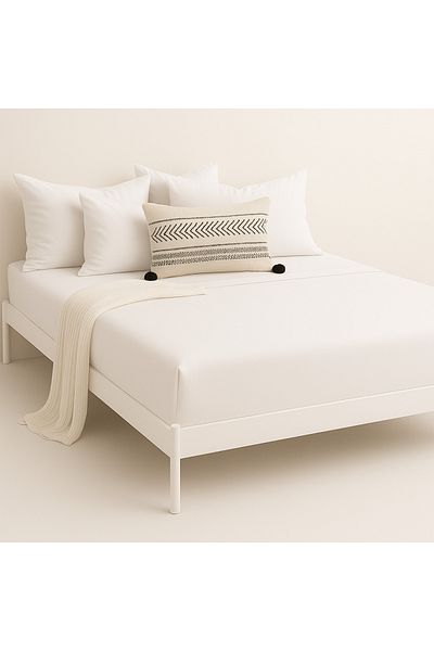 Prime Sleeks 100% Cotton Double Fitted Sheet Set – 160X200 cm Sheet - 2 Pillowcases