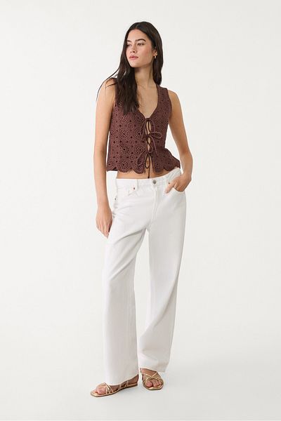 Stradivarius Contrast crochet vest