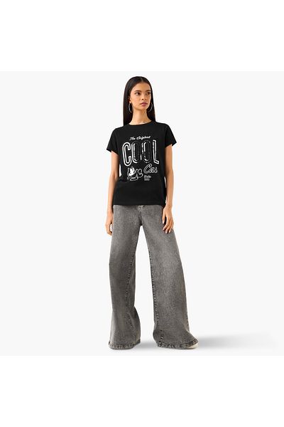 SP Characters Felix the Cat Embellished T-shirt with Crew Neck