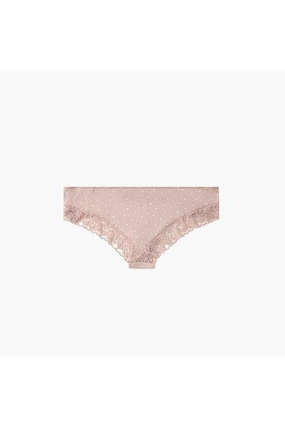 FAV Heart Print Cheekster Briefs with Lace Detail and Elasticated Waistband