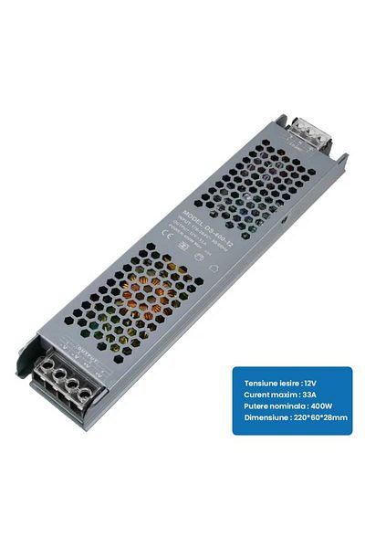 CLASSLIGHTS Sursă de alimentare premium, 12V, 33.3A, putere 400W, ElectroAZ