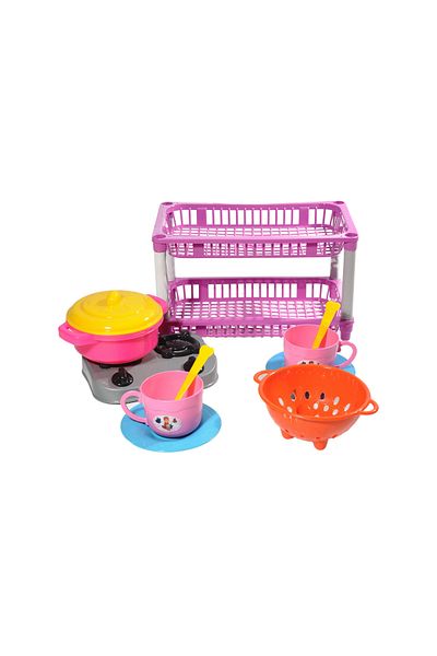 BubbyPlay Two-Tier Kitchen Set - Fun and Realistic Toy