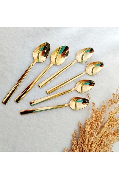 EBRULİEMAYE Gold Teaspoon 6 Personality 6 Pieces of Non-Fading Products