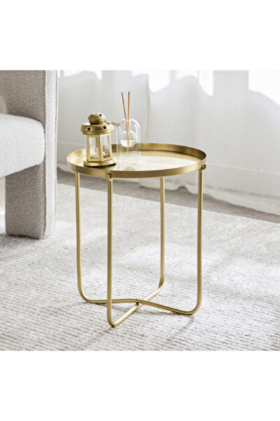 Home Box Avya Metal Etched Accent Tray Table 41x41x45 cm