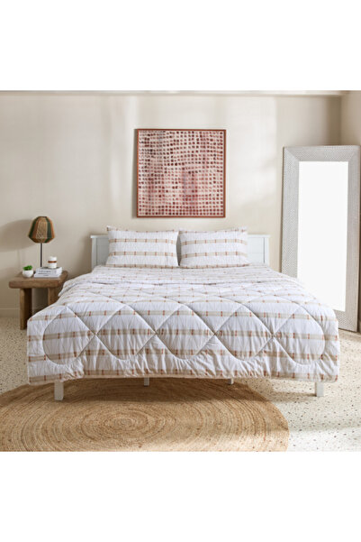 Home Box Malta Lattice 3-Piece Printed Cotton King Comforter Set 220x240 cm