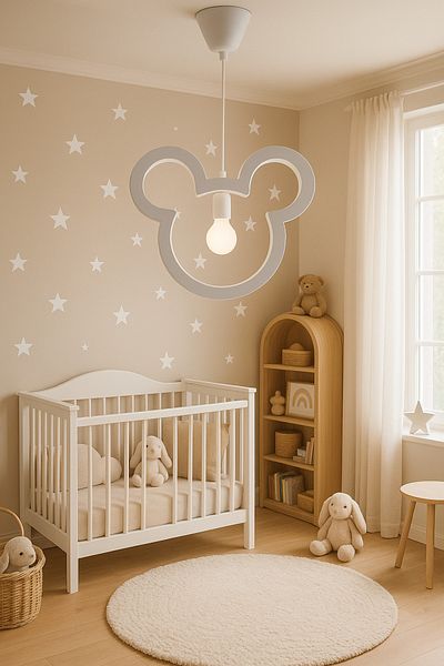 Jaju Baby White Micky Chandelier Lighting Baby / Kids Room Chandelier