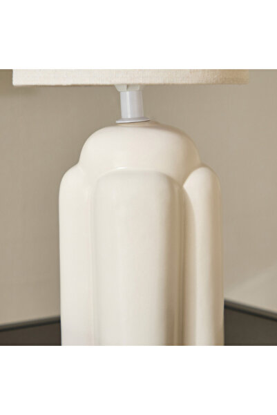 Home Box Emzie Ceramic Table Lamp with Linen Shade 36 cm