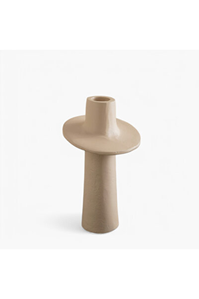 Home Box Lysi Aluminium Stuco Finish Candleholder 10x10x16.5 cm