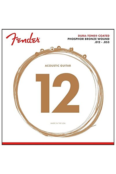 FENDER 860l Phosphor Bronze Dura-tone Coated 12-53 Akustik Gitar Teli