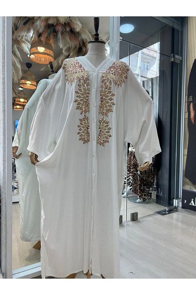 My Blog Λευκό φόρεμα με παγιέτες Argyle με σχέδιο Plus Size - 2100