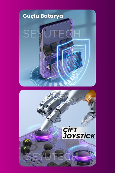 SEYUTECH R36S Oyun Konsolu Yeni Nesil El Atarisi 64GB 15.000+ Oyun 3.5inç HD Ekran