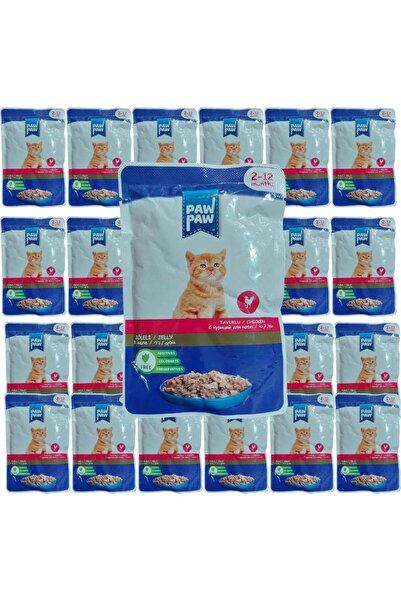 Paw Paw Jöle Içinde Tavuklu Yaş Yavru Kedi Maması 85 gr x 24 Adet