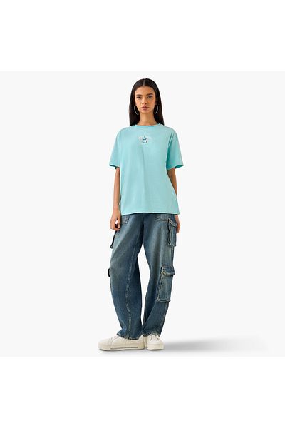 SP Characters Stitch Print Loose-Fit T-shirt