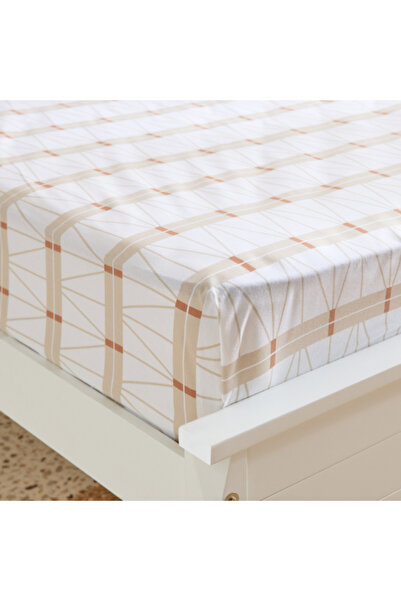 Home Box Malta Lattice Printed Cotton King Flat Sheet 240x260 cm