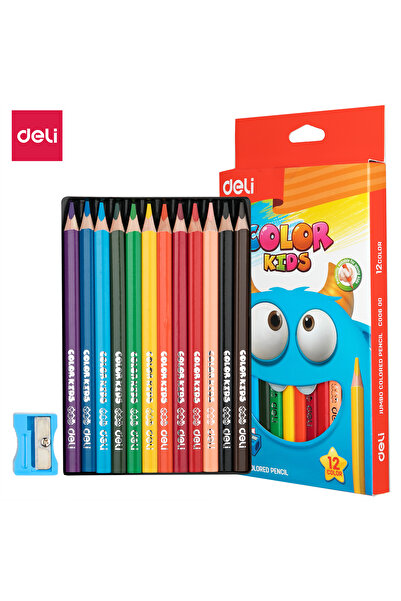 Deli قلم رصاص ملون جامبو 12 لونًا EC00600
