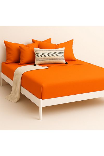 Prime Sleeks 100% Cotton Double Fitted Sheet Set – 160X200 cm Sheet - 2 Pillowcases