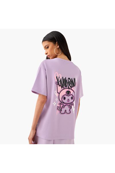 SP Characters Kuromi Print Drop-Shoulder T-shirt