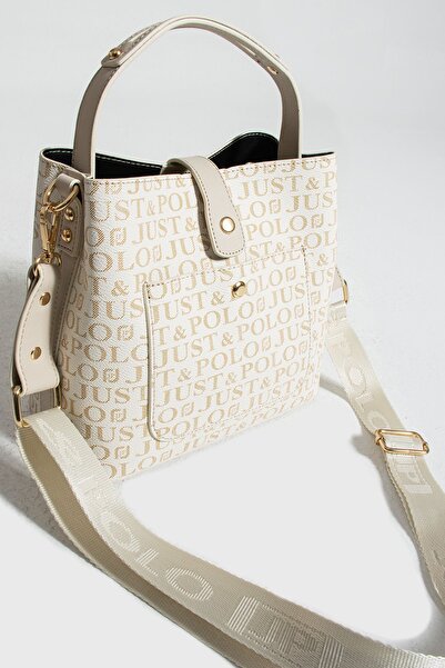 Just Polo Vegan Leather Premium Product Multi-Compartment Women's Shoulder Bag Glb-4002-gq Tan