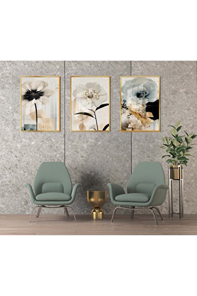 bestablo Apstraktni cvetovi u uokvirenoj drvenoj slici, Bestablo za uređenje ...