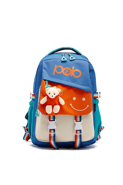 By Hakan My Polo 2015 Primary School Secondary School Bag Backpack Schoolbag Multi-Compartment Orthopedic Back Blue