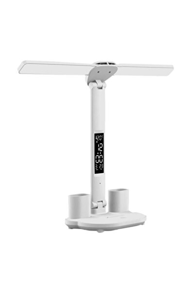 Mighty ÇOK FONKSİYONLU MASAÜSTÜ LED IŞIK 3RENK MASA SAATİ KALEMLİK TERMOMETRE