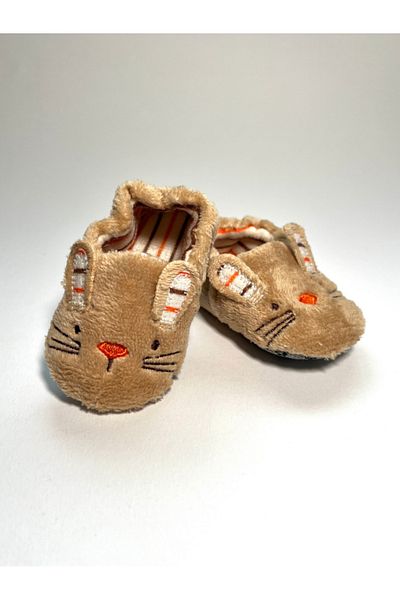NonaPattini Plush Baby Booties with Rabbit Figure