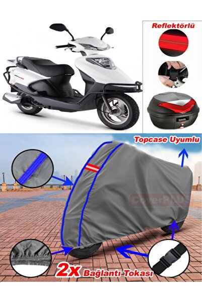 CoverPlus أزرق مخيط رمادي كوبا KB100-6 القماش المشمع Topcase الخلفي حقيبة متو...